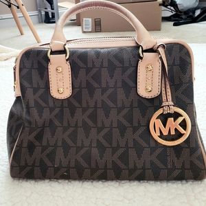 Michael Kors Brown MK Monogram Satchel